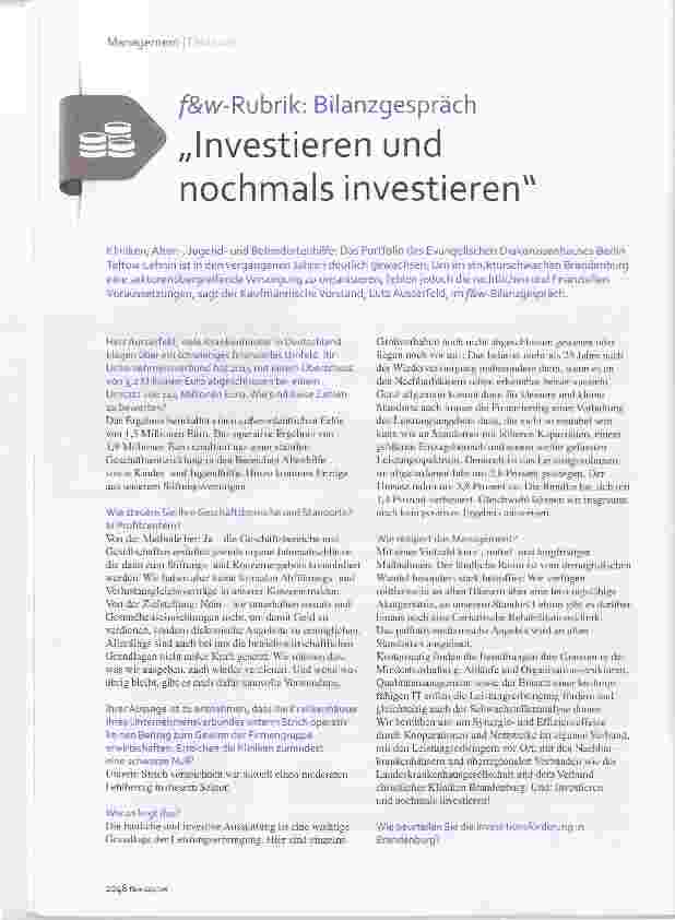 Vorschauseite 1: Investieren und nochnnals investieren