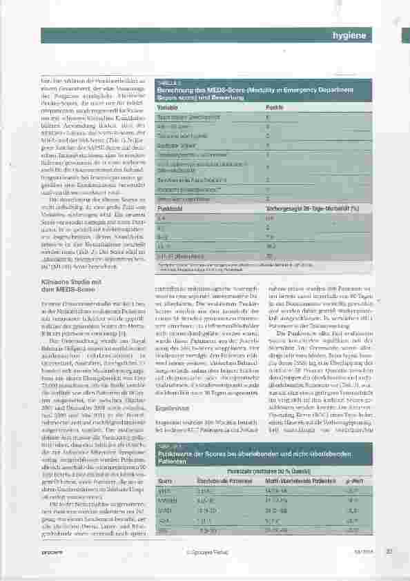Vorschauseite 2: Infektionsmanagement in der Notaufnahme Klinische Scores zur Voraussage des Mortalitätsrisiko