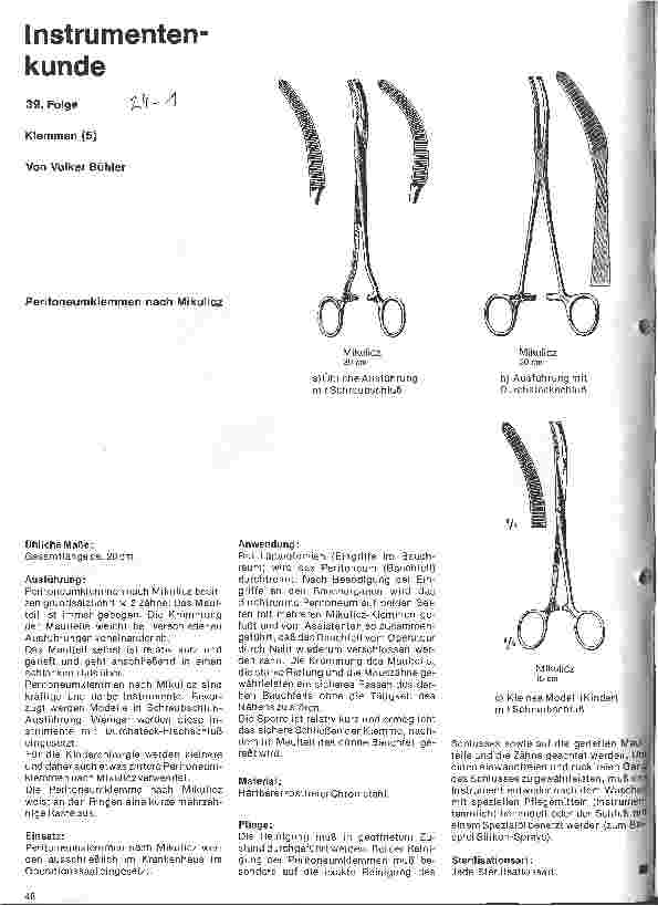 Vorschauseite 1: Instrumentenkunde 39. Folge: Klemmen (5)