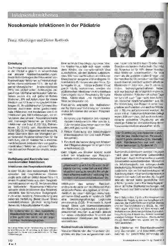 Vorschauseite 1: Nosokomiale Infektionen in der Pädiatrie