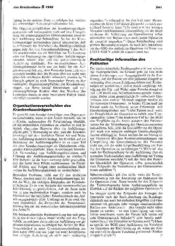 Vorschauseite 4: Die Organisation des Krankenhauses unter haftungsrechtlichen Gesichtspunkten