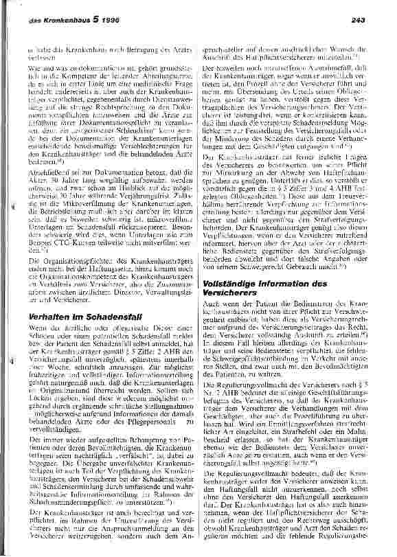 Vorschauseite 6: Die Organisation des Krankenhauses unter haftungsrechtlichen Gesichtspunkten