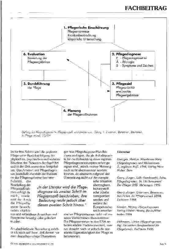 Vorschauseite 3: Die Stellung der Pflegediagnose im Pflegeprozeß