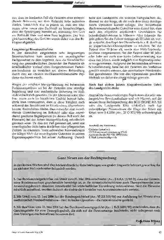 Vorschauseite 3: Die langwierige Klärung eines Sturzereignisses