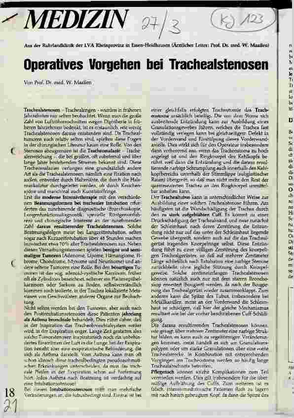 Vorschauseite 1: Operatives Vorgehen bei Trachealstenosen