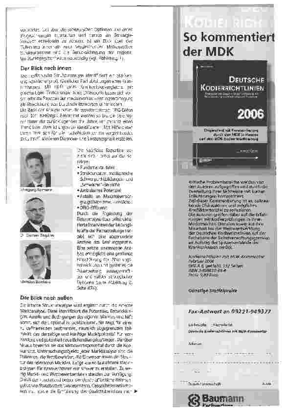 Vorschauseite 2: Klare Diagnose - richtige BehandlungStrategieentwicklung auf Basis von medizinischen Strukturund Marktanalysen