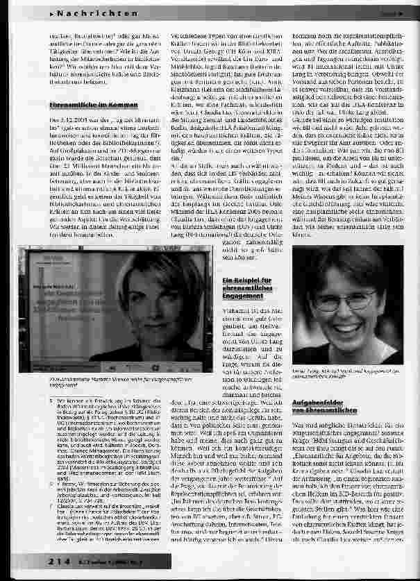 Vorschauseite 2: Ehrenamtliche Kräfte und Bibliothekare in der Bibliotheksarbeit
