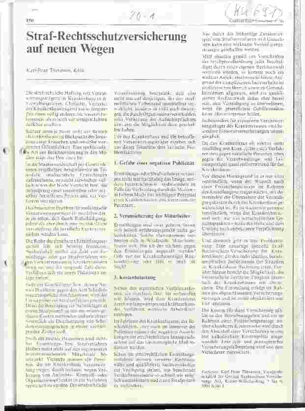 Vorschauseite 1: Straf-Rechtsschutzversicherung auf neuen Wegen