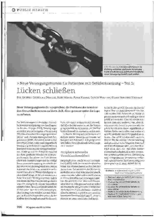 Vorschauseite 1: Neue Versorgungsformen für Patienten mit Gefäßerkrankung - Teil 1: Lücken schließen
