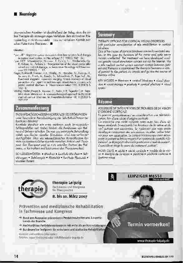 Vorschauseite 5: Therapiemöglichkeiten kortikaler Sehstörungen