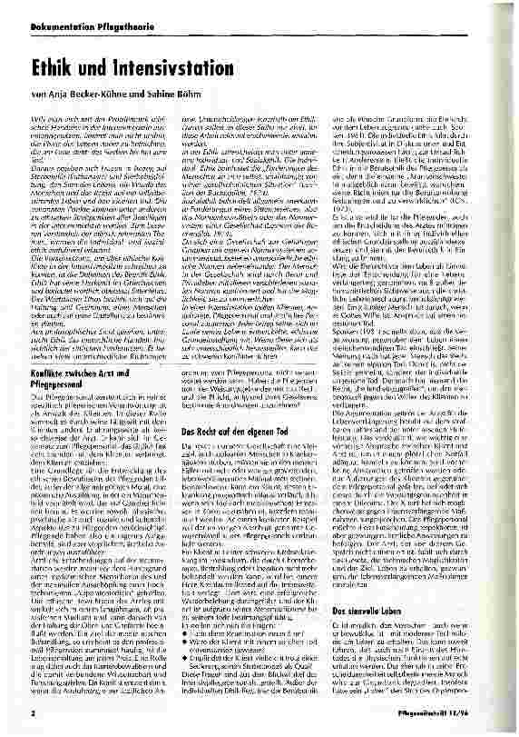 Vorschauseite 1: Ethik und Intensivstation