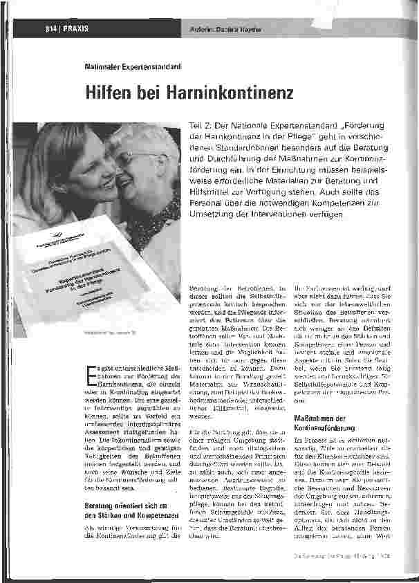 Vorschauseite 1: Hilfen bei Harninkontinenz