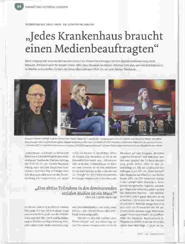 Vorschauseite 1: Jedes Krankenhaus braucht einen Medienbeauftragten