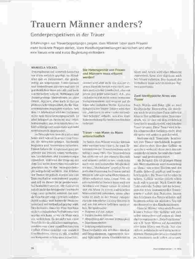 Vorschauseite 1: Trauern Männer anders?