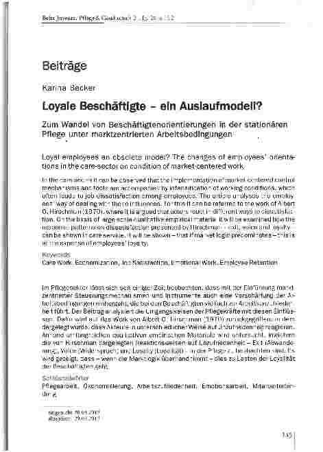 Vorschauseite 1: Loyale Beschäftigte - ein Auslaufmodell?