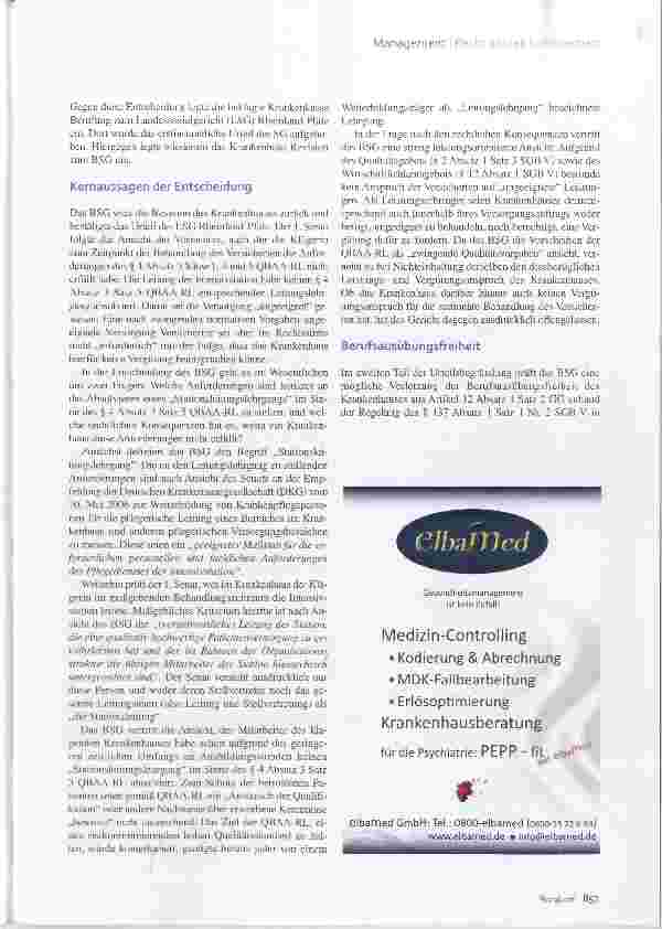 Vorschauseite 2: Qualitätssicherungs-Richtlinie des G-BA Strenge Anforderungen für leistungsgerechte Vergütung