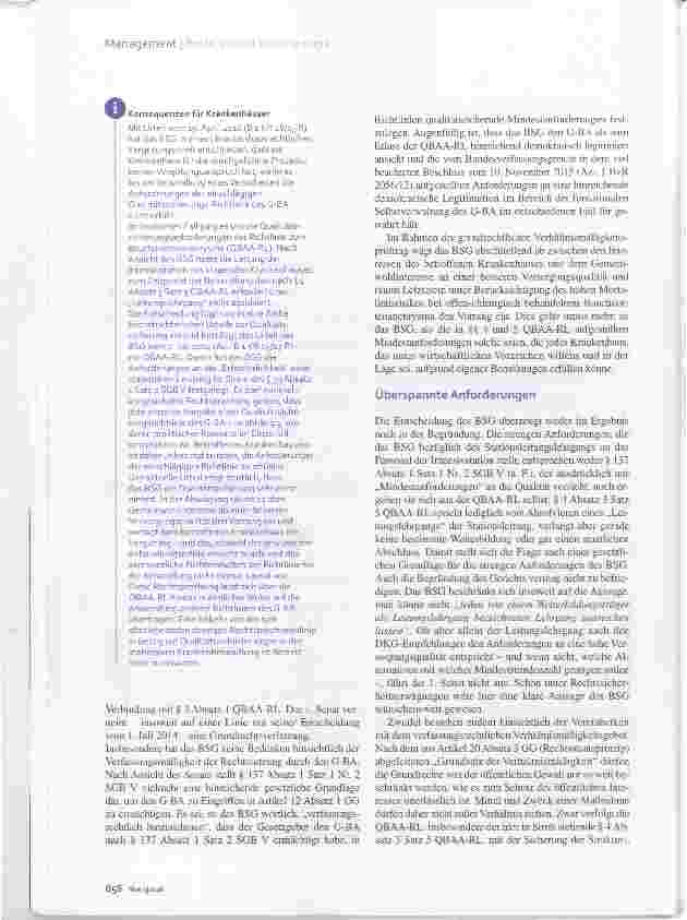 Vorschauseite 3: Qualitätssicherungs-Richtlinie des G-BA Strenge Anforderungen für leistungsgerechte Vergütung