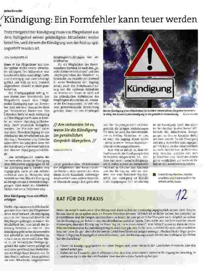 Vorschauseite 1: Kündigung: Ein Formfehler kann teuer werden