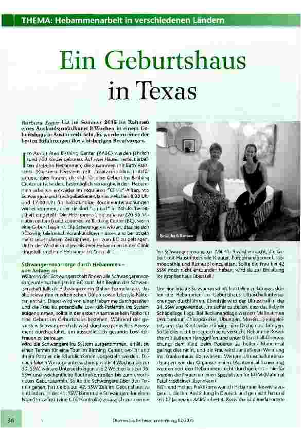 Vorschauseite 1: Ein Geburtshaus in Texas