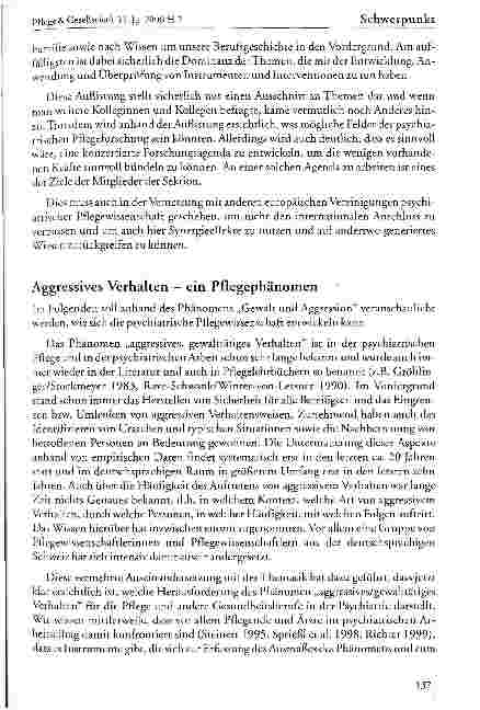 Vorschauseite 6: Felder psychiatrischer Pflegeforschung und Perspektiven für Deutschland