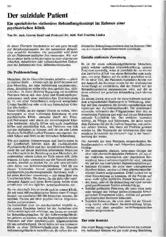 Vorschauseite 1: Der suizidale Patient