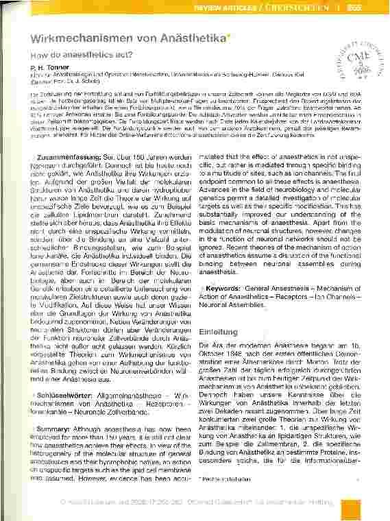 Vorschauseite 1: Wirkmechanismen von Anästhetika