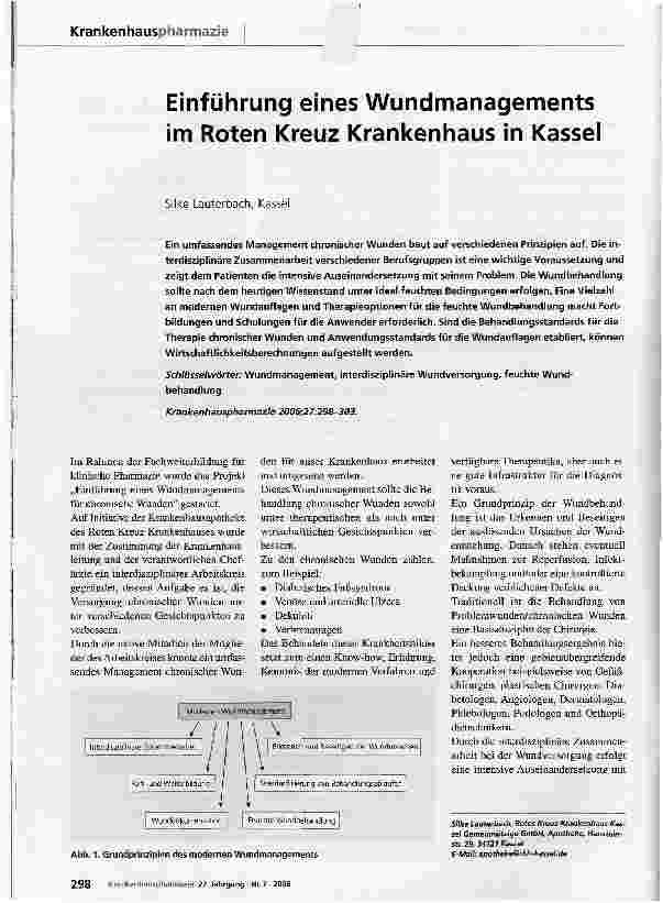 Vorschauseite 1: Einführung eines Wundmanagements im Roten Kreuz Krankenhaus in Kassel