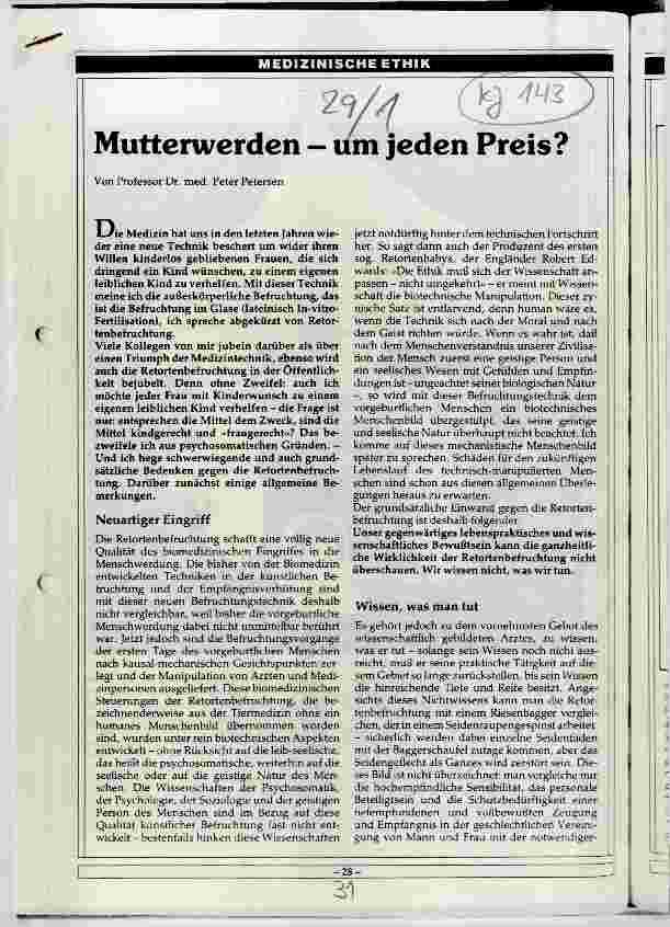 Vorschauseite 1: Mutterwerden - um jeden Preis?