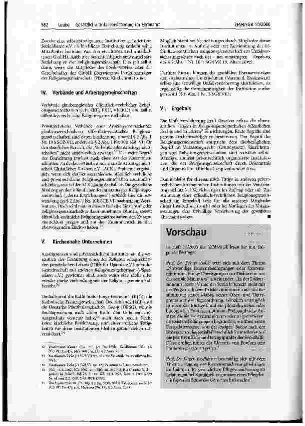 Vorschauseite 4: Gesetzliche Unfallversicherung im Ehrenamt -Religionsgemeinschaften und deren Einrichtungen