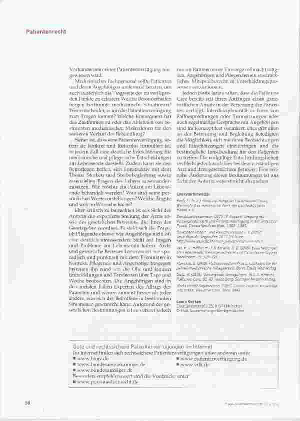 Vorschauseite 4: Selbstbestimnnt leben bis zuletzt - Patientenverfügung in Palliative Care, Teil 2