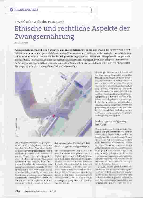 Vorschauseite 1: Ethische und rechtliche Aspekte der Zwangsernährung