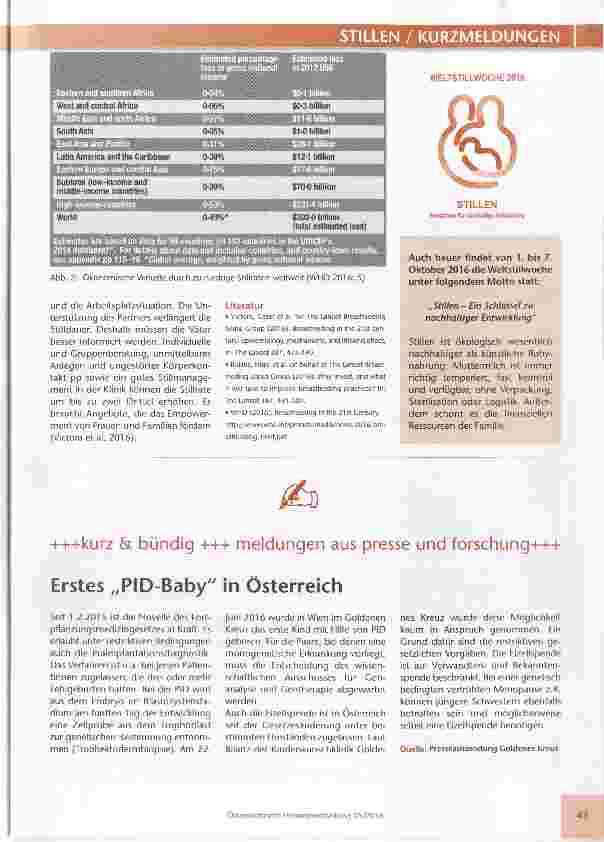 Vorschauseite 2: Stillen: neue Daten und Erkenntnisse