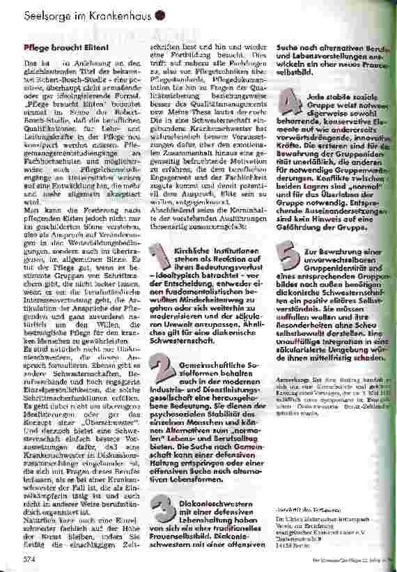 Vorschauseite 6: Zukunftsperspektiven einer diakonischen Schwesternschaft