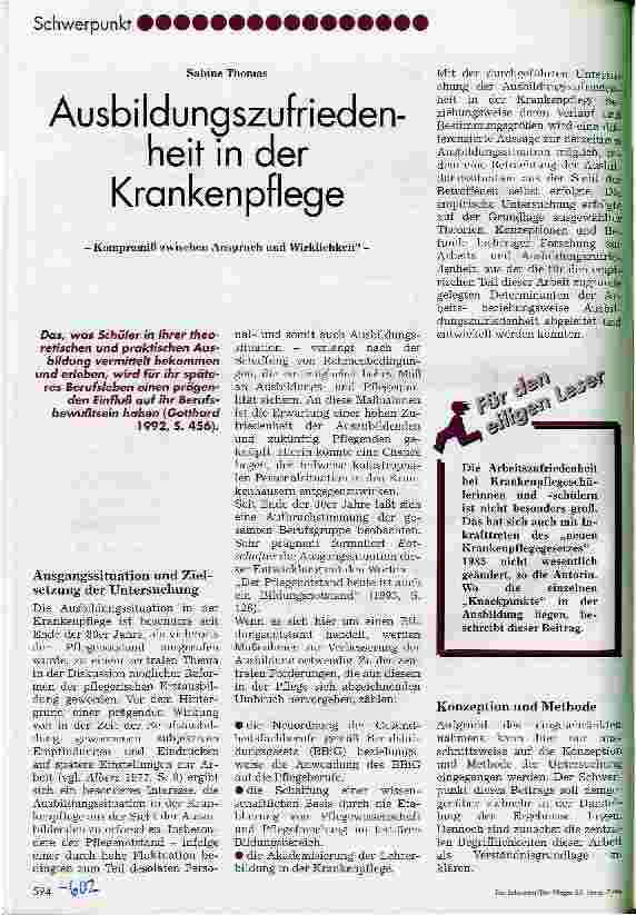 Vorschauseite 1: Ausbildungszufriedenheit in der Krankenpflege