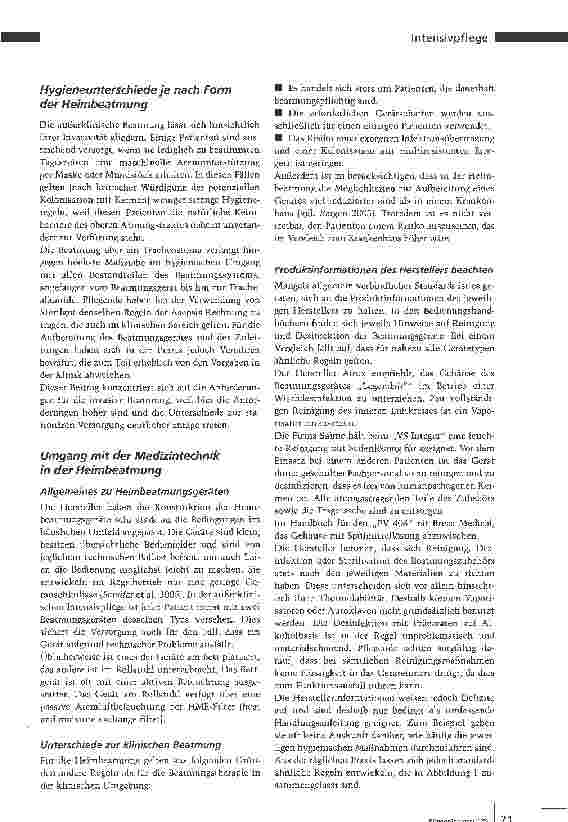 Vorschauseite 3: Hygiene in der Heimbeatmung