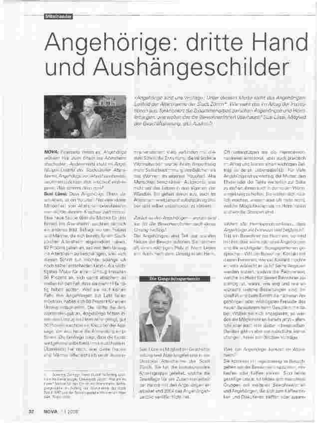 Vorschauseite 1: Angehörige: dritte Hand und Aushängeschilder