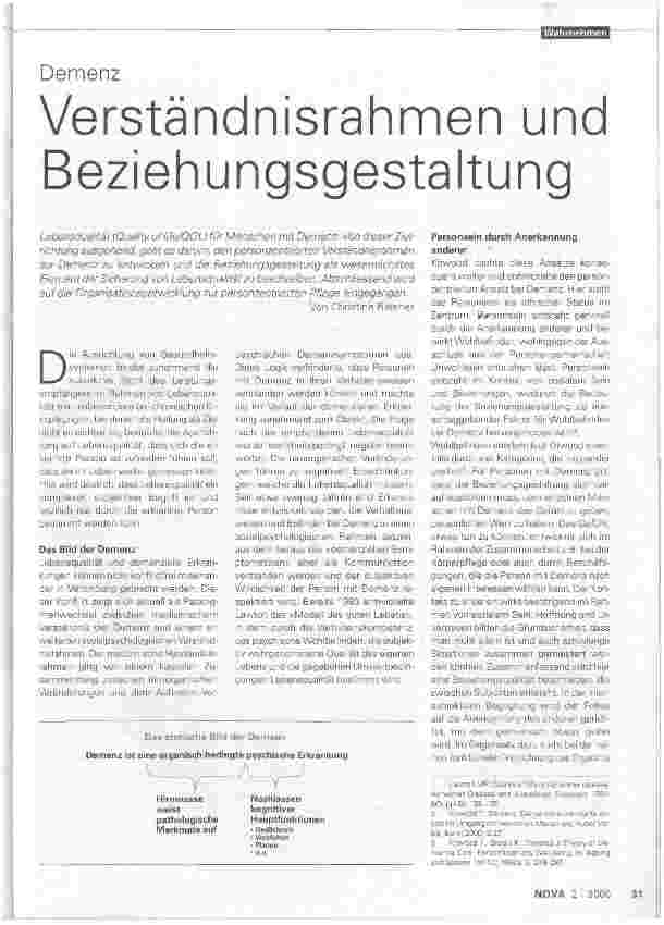 Vorschauseite 1: DemenzVerständnisrahmen und Beziehungsgestaltung