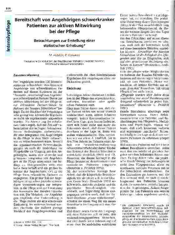 Vorschauseite 1: Bereitschaft von Angehörigen schwerkranker Patienten zur aktiven Mitwirkung bei der Pflege