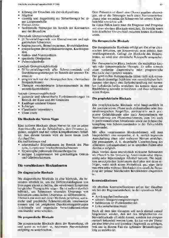 Vorschauseite 3: Die medikamentöse Nervenblockade Eine Möglichkeit der Schmerztherapie