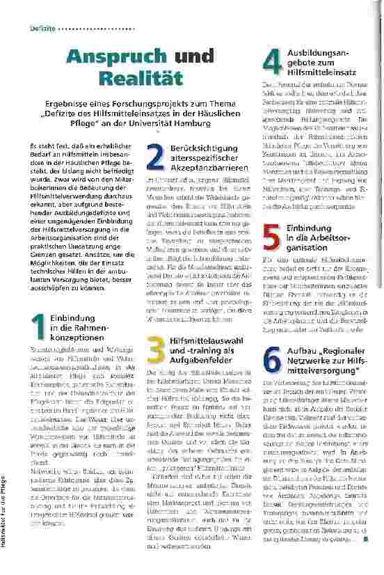 Vorschauseite 1: Anspruch und Realität