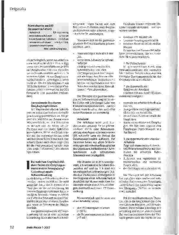 Vorschauseite 4: Die Oesophagusmanometrie