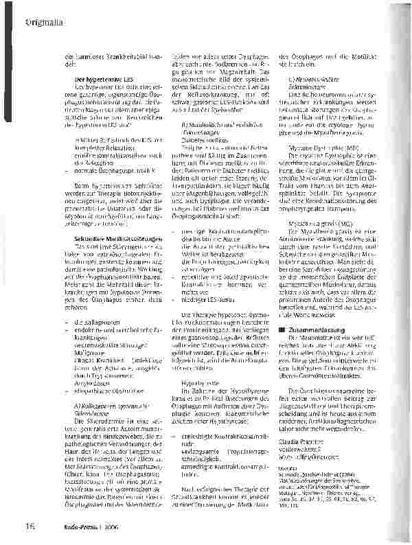 Vorschauseite 6: Die Oesophagusmanometrie