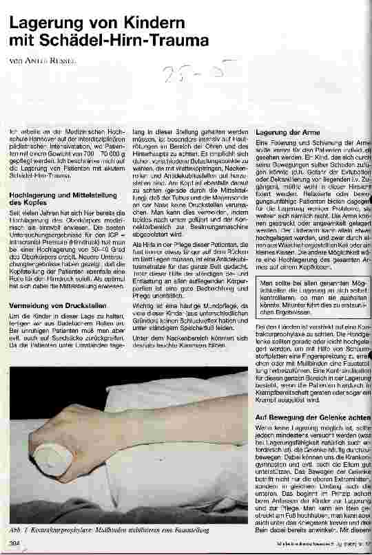 Vorschauseite 1: Lagerung von Kindern mit Schädel-Hirn-Trauma