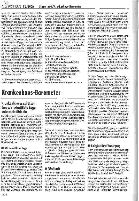 Vorschauseite 2: Besteuerung von Speisenlieferungen an Krankenhäuser