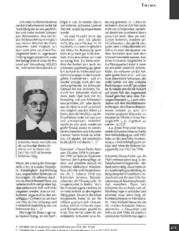 Vorschauseite 4: Arbeit und Probleme von Diakonieschwestern in derTB-Fürsorgearbeit in Stettin 1912 bis 1945 (Teil 1)