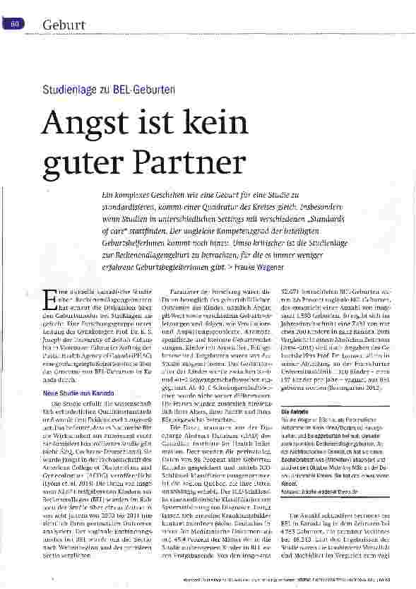 Vorschauseite 1: Angst ist kein guter Partner