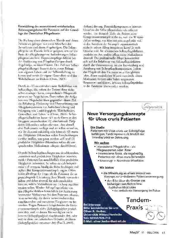 Vorschauseite 2: Tandempraxis - Kooperation von Medizin und Pflege