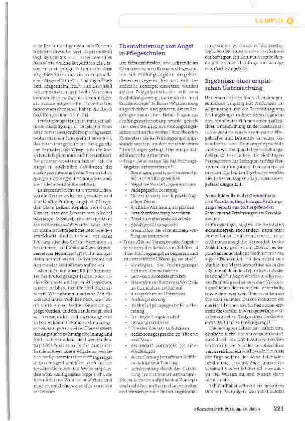 Vorschauseite 2: Blockaden und Blackouts Prüfungsangst - ein Thema für Pflegepädagogen? !