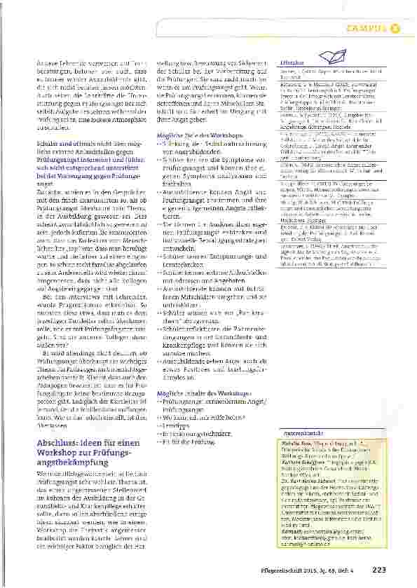 Vorschauseite 4: Blockaden und Blackouts Prüfungsangst - ein Thema für Pflegepädagogen? !