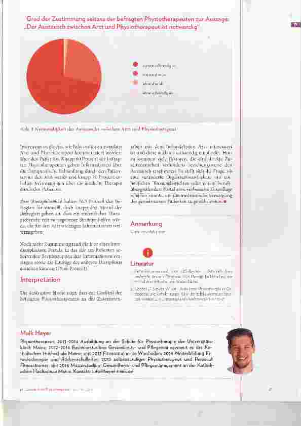 Vorschauseite 2: Schnittstelle Physiotherapeut und Arzt Wie funktioniert die Kommunikation aus Sicht derPhysiotherapeuten? Eine quantitative Studie
